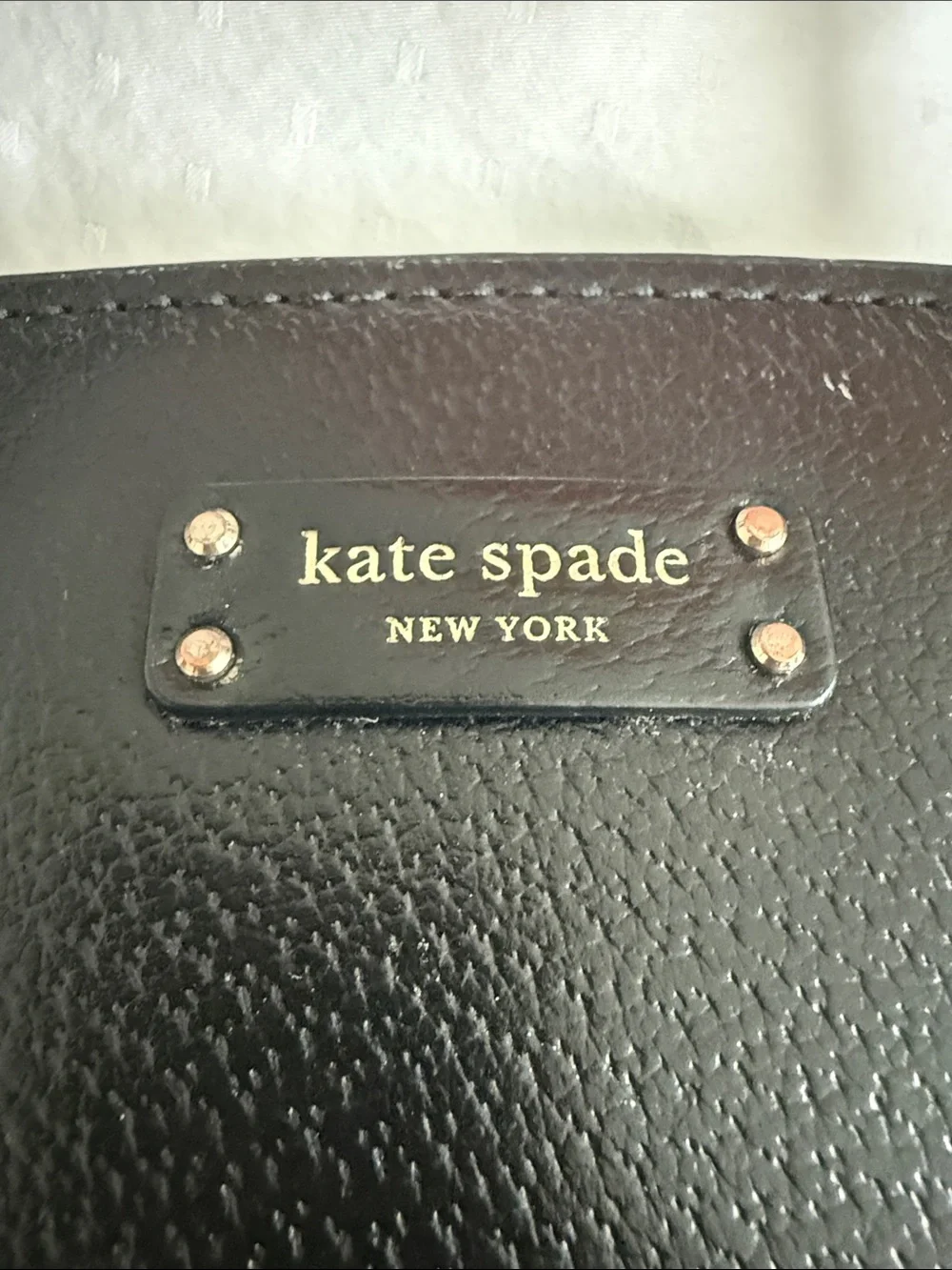 kate spade Black Pebbled Leather Satchel with Top Handles